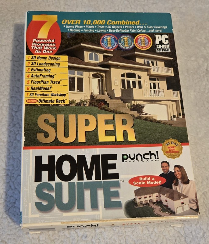Punch Super Home Suite CD-ROM 2003 design landscape furniture Floorplan