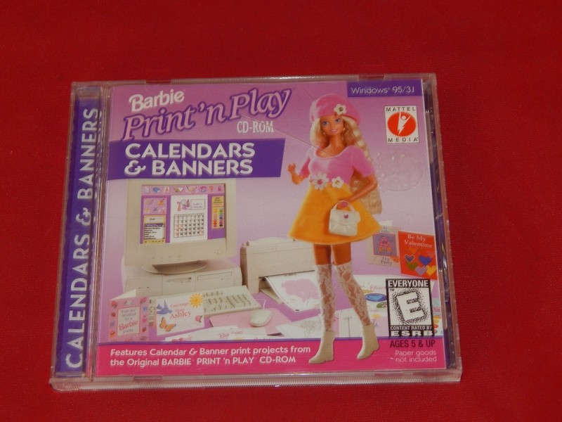 Barbie Print ‘n’ Play CD-Rom Calendars & Banners (Vintage)