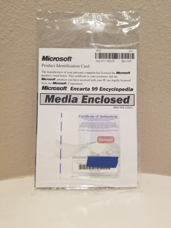 SEALED Microsoft Encarta Encyclopedia 1999 ’99 For windows 95, 98 or later