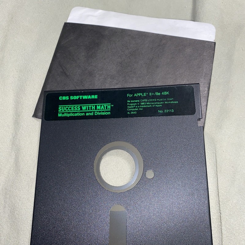CBS Software Success with Math Fractions: Apple II+/IIe on 5.25" disk gallery