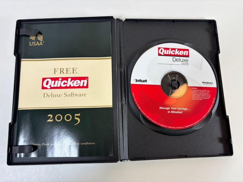 Rare 2005 Quicken Deluxe Software USAA Edition For Windows Financial Management gallery