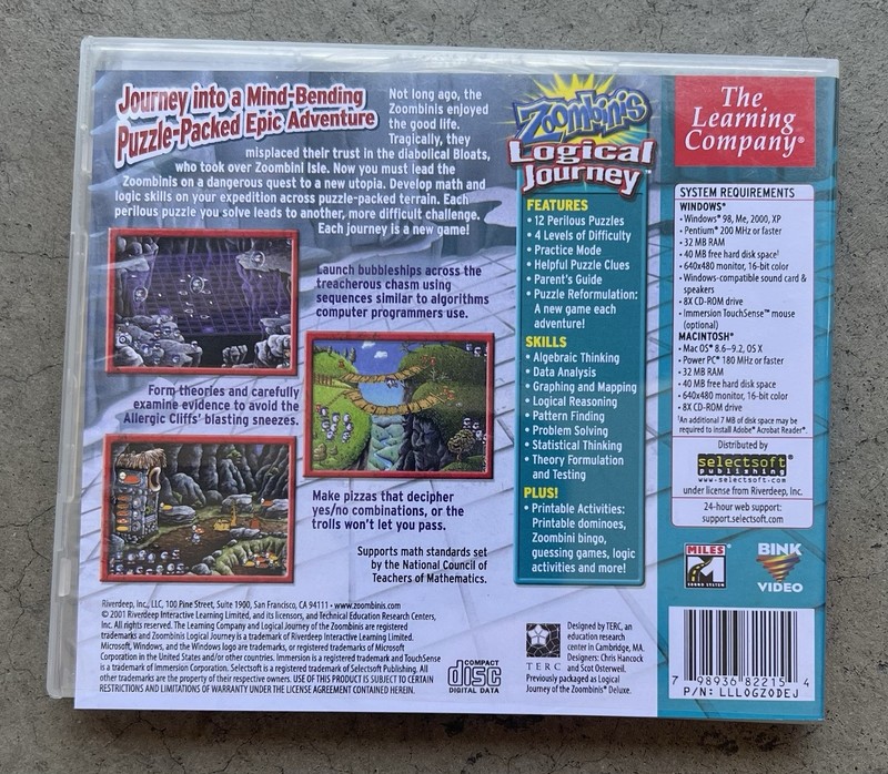 ZOOMBINIS LOGICAL JOURNEY Windows PC Computer CD-ROM Game Tested Works gallery
