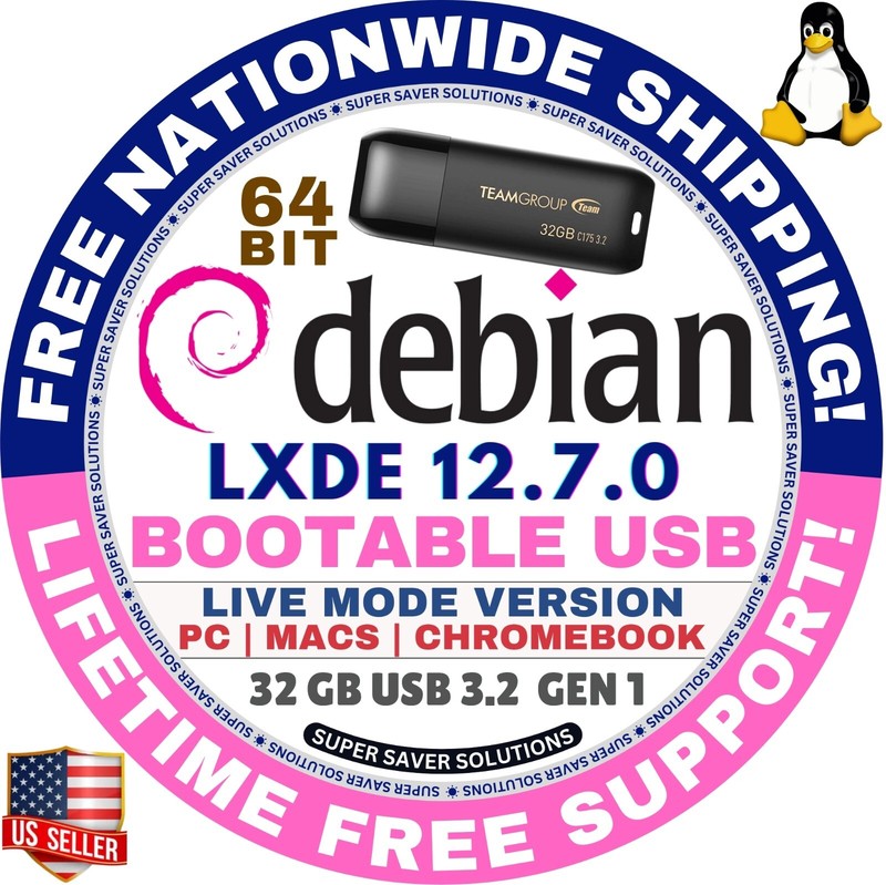 DEBIAN LINUX OS 12.7 BOOT LIVE/INSTALL DVD/USB, CINNAMON, XFCE, MATE, GNOME, KDE gallery