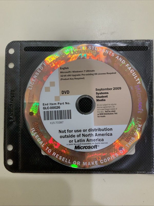Windows 7 Ultimate 32 Bit UPGRADE ACADEMIC STUDENT EDITION STUDENT SYSTEMS MEDIA gallery