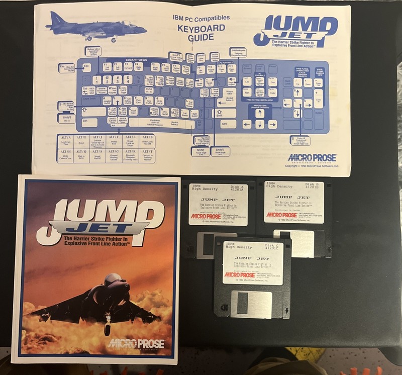 Microprose Jump Jet Computer Game 3.5" Floppy disks & Manuals gallery