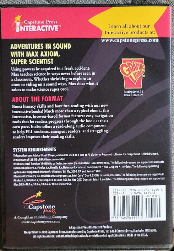 ADVENTURES IN SOUND WITH MAX AXIOM (PC CD) Emily Sohn Capstone Press Interactive gallery