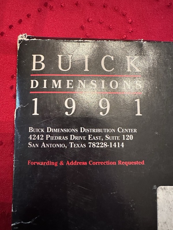 1991 Buick Dimensions Advertisement Mail Out Computer Disk IBM 3 1/2 NEW SEALED