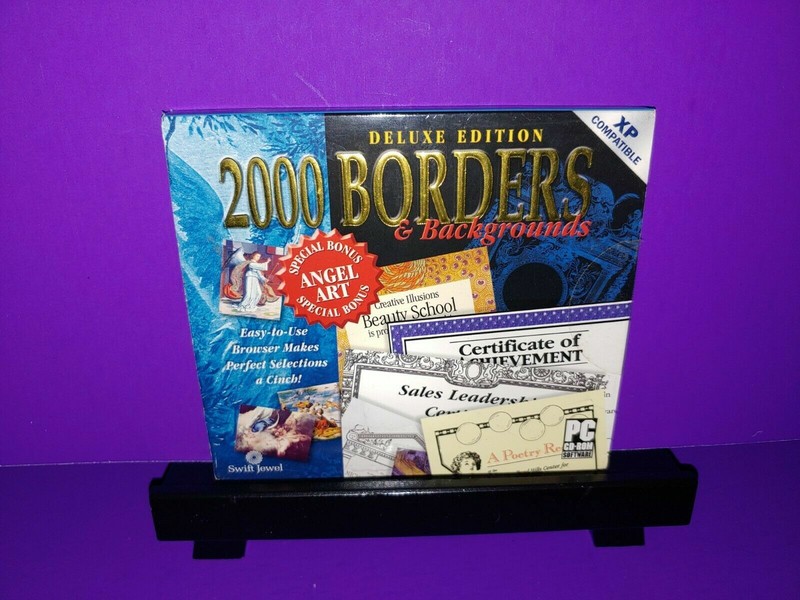 2000 Borders & Backgrounds Deluxe Edition PC CD ROM Windows 98 XP Compatible #61