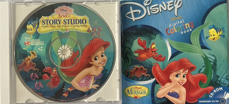 [SET OF 2] Disney Ariel’s Story Studio & Digital Coloring Book – PC CD-ROM