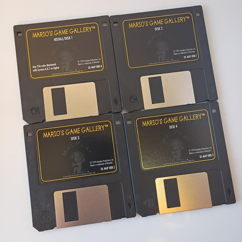 Vintage Marios Game Gallery Mac 6.0.7 or higher. 3.5 Floppy Disks All 4 Disks