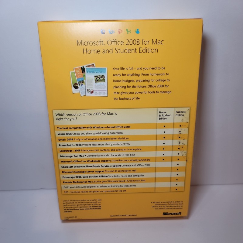 Microsoft Office 2008 Home & Student Edition for Mac w/ 3 Product Keys gallery
