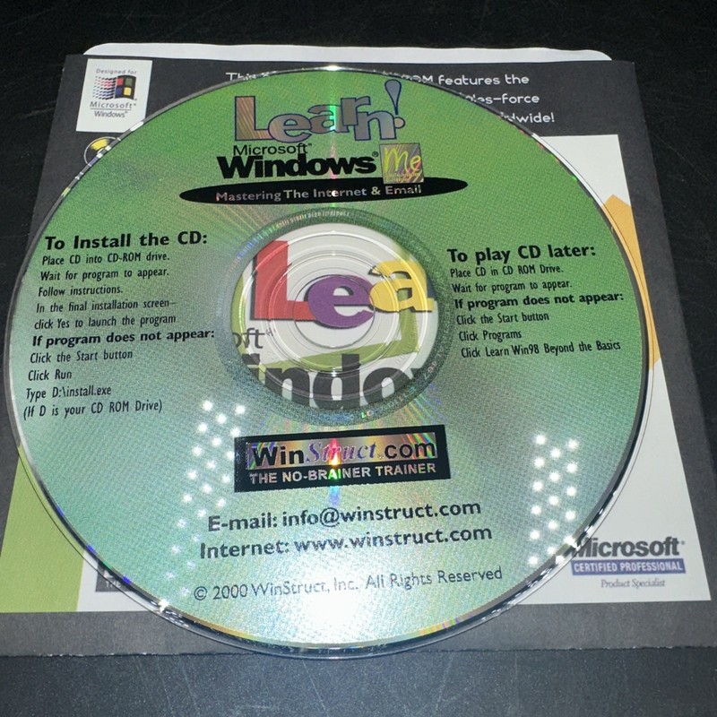 Learn Microsoft Windows ME Mastering Internet & E-mail CD-ROM 2001 Winstruct gallery