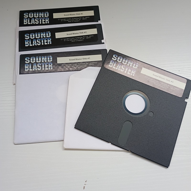 Sound Blaster Software 5.25” Floppy Disk 1989/91 Set Of 4 Disk Vintage gallery