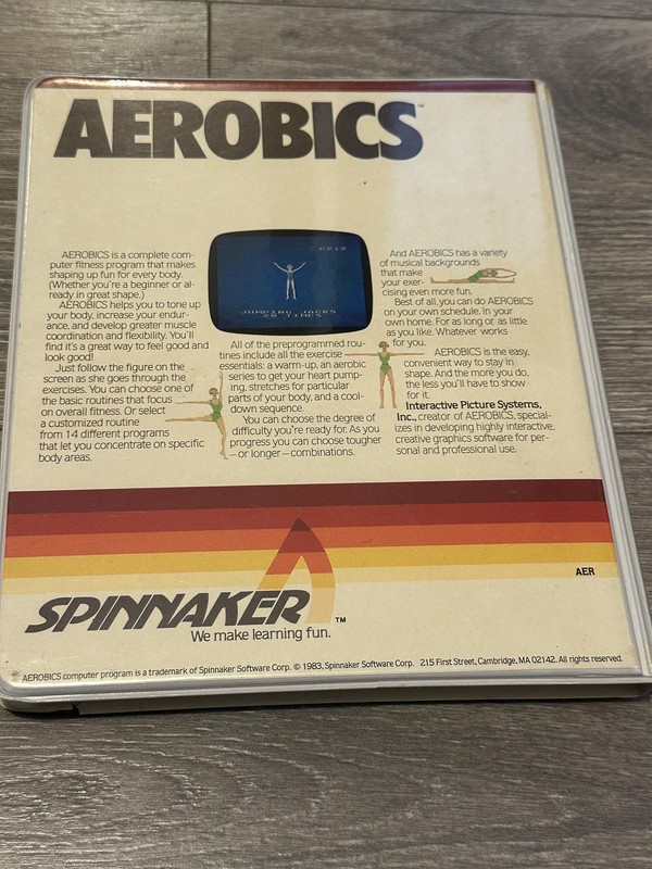 Vintage 1983 Spinnaker Aerobics Computer Fitness Program 5.25 Floppy Disk gallery