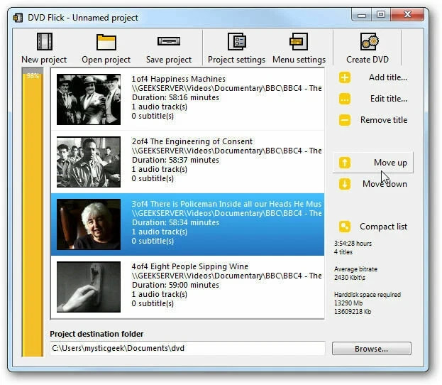 DVD Flick Convert Any Video to DVD - AVI, DIVX, FLV, MOV, WMV for Windows gallery