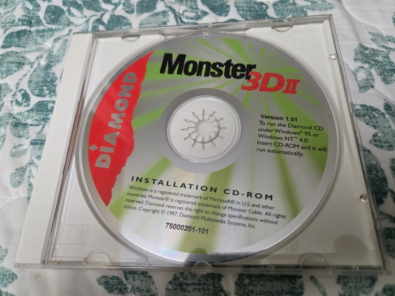 1998 Diamond Multimedia 3D Monster 3D II – Installation CD-Rom Disc