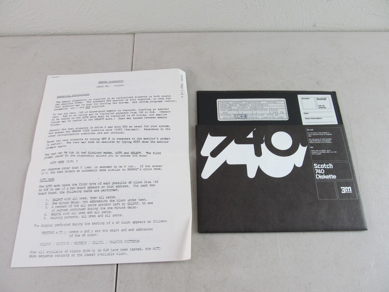 Pertec PPC Memory Diagnostic System 300/25 8 Inch Floppy 70s Altair Era Vintage