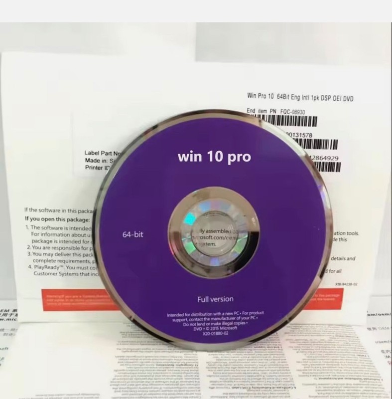 Microsoft Windows 10 Pro 64Bit DVD Factory New Sealed Lifetime license Key