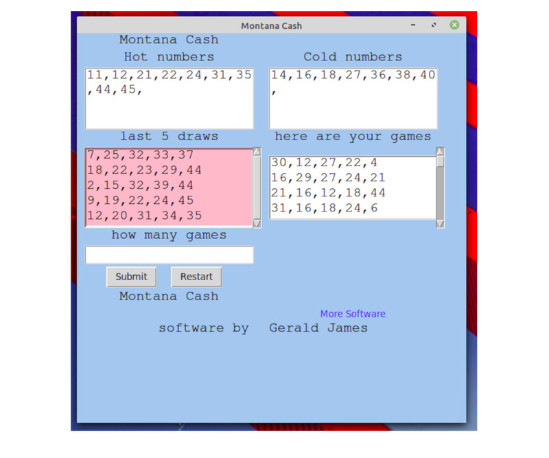 Montana Cash Lottery Numbers software DVD for Windows 7 & 8 & 10