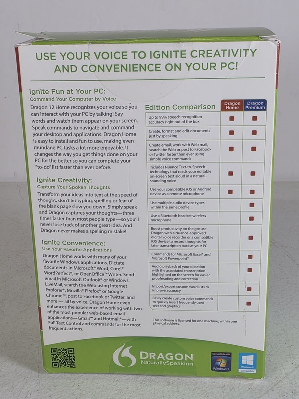 Nuance Dragon NaturallySpeaking 12 Home Edition Speech Recognition Software USB gallery
