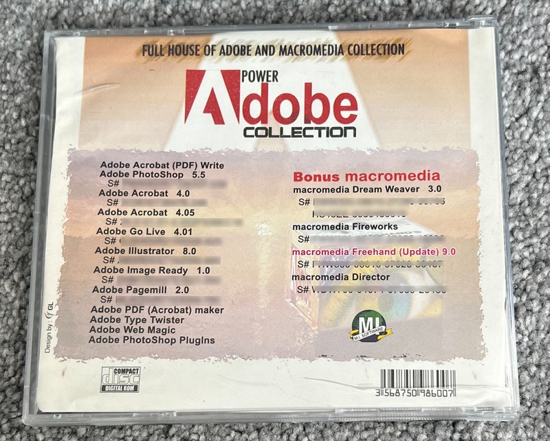 POWER ADOBE COLLECTION Photoshop 5.5 Macromedia Dreamweaver Flash FreeHand PC gallery