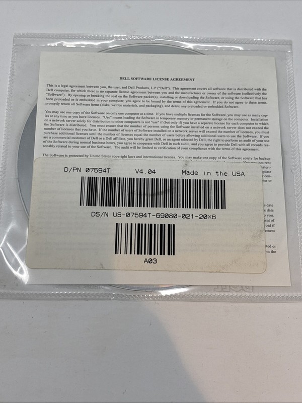 Dell OptiPlex Resource Device driver CD P/N 5H413 Rev. A03 2001 B5 gallery