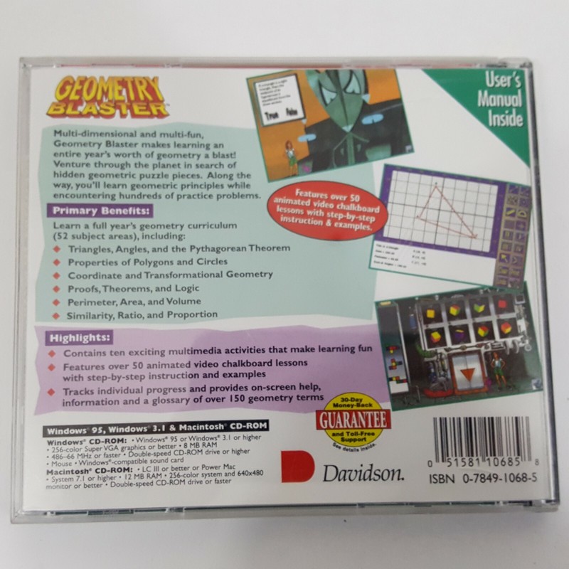 Davidson Geometry Blaster The Math Educational Advantage PC CD Rom Computer Game gallery