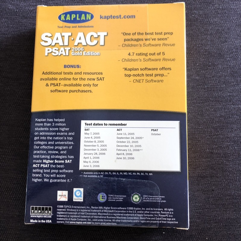 Topics Entertainment SAT/ACT/PSAT 2006 Gold for PC, Mac gallery
