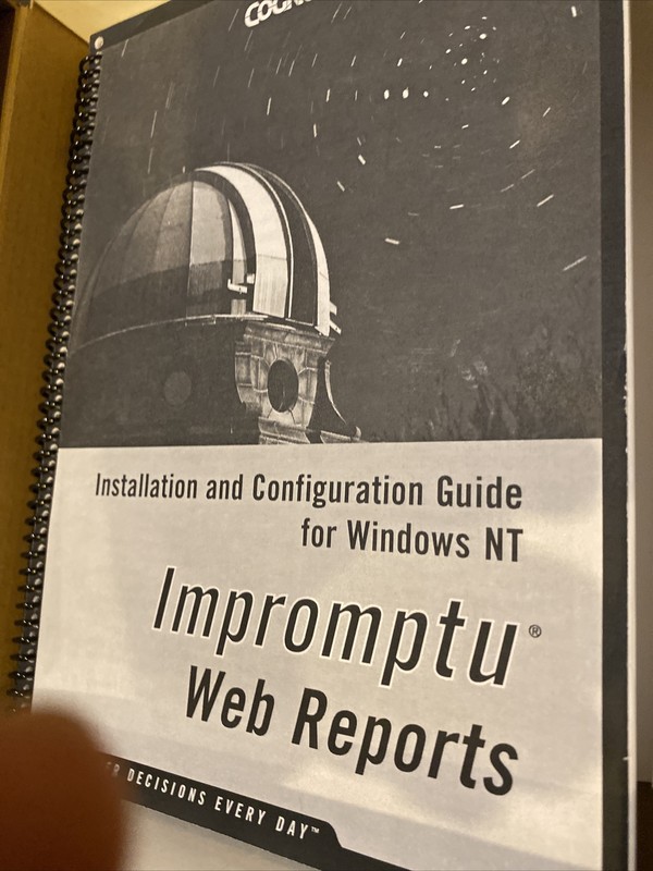 BRAND NEW IN BOX. COGNOS Impromptu Web Reports. Version 6.0 RBF 3. CD And Docs gallery