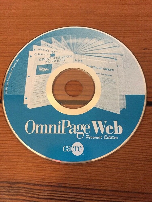Vtg 1999 OmniPage Web Personal Edition Caere Software Disc CD w Serial Number