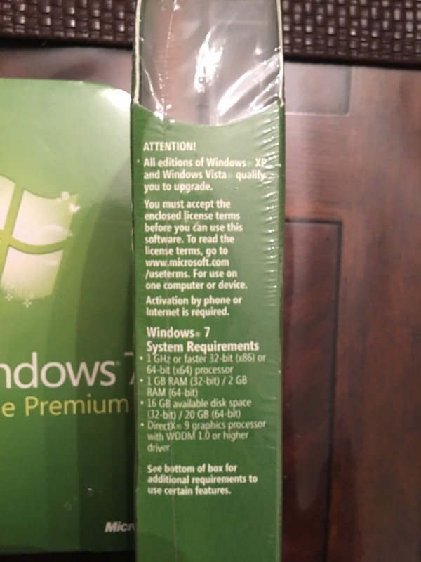 Microsoft Windows 7 Home Premium, Upgrade, SKU GFC-00020, Sealed Retail Box gallery