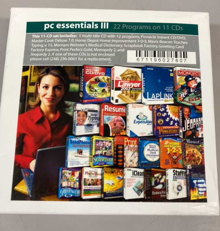 Vintage Software PC ESSENTIALS 3 10 CDs Jeopardy MonopolyBEacon