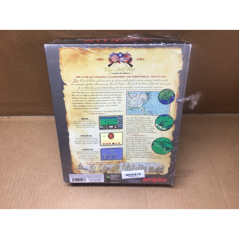 Sealed 90s Empire Big Box PC Game The Civil War Strategy Windows 95 Unopened gallery