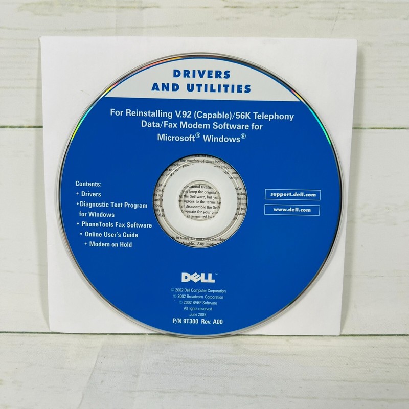 DELL Drivers And Utilities Resource CD Dell Dimension P/N 9T300 Rev. A00