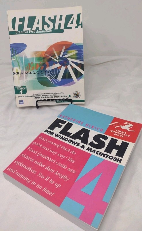Flash 4 by Franklin & Patton Web Animation Windows Mac Lot Of 2 1999-2000 w/Disc