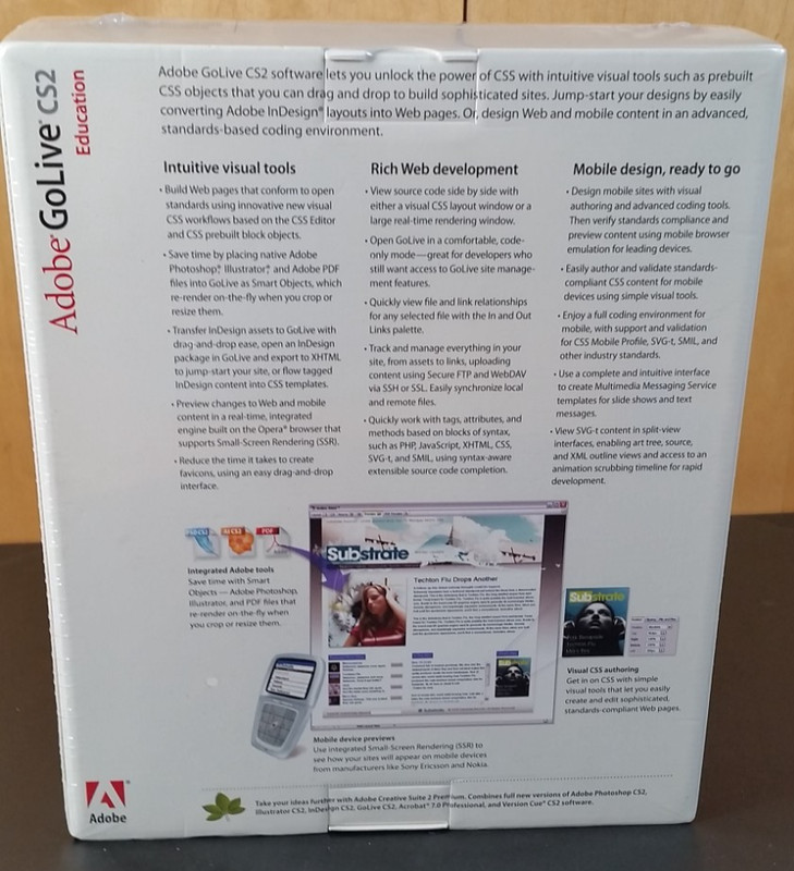 Factory Sealed - Adobe GoLive CS2 Education - Windows 2005 gallery