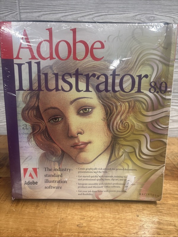 Adobe Illustrator 8.0 Windows Version with Disks, Serial Number, Manual RARE