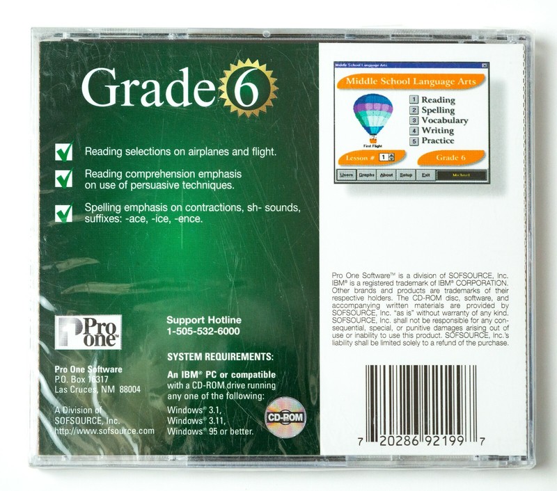Language Arts Grade 4, 5, 6, 7 & 8 CD Pro One Multimedia Middle School Vintage gallery