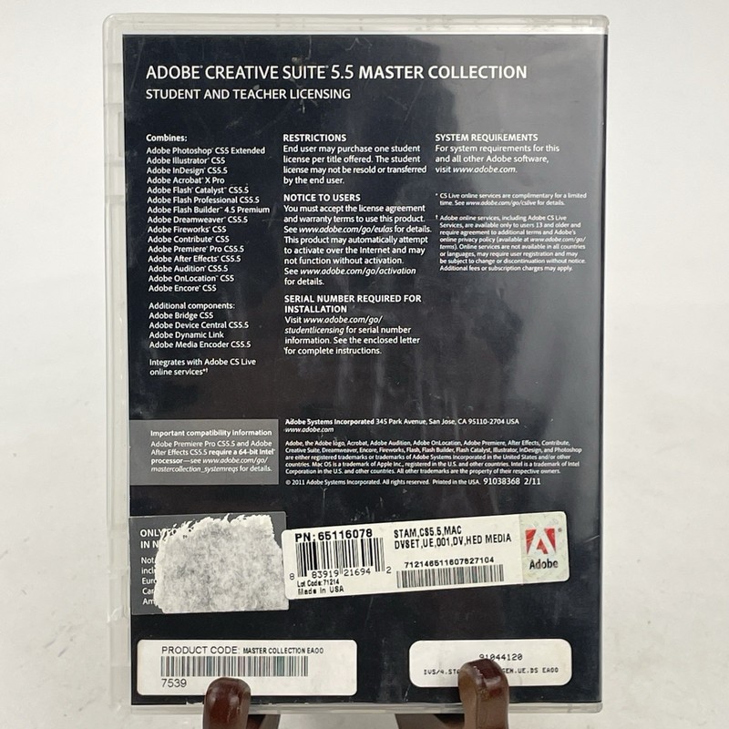 Adobe Creative Suite 5 CS5 Master Collection For MAC OS DVD W/CODES NO DISC #2 gallery