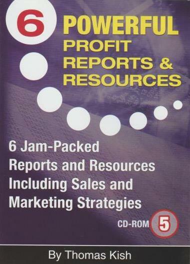 6 Powerful Profit Reports & Resources PC CD Thomas Kish Cash Flow sale marketing
