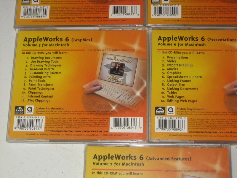APPLEWORKS 6 VOL. 1-7 CD-ROM Training Series MacAcademy & Windows Academy gallery
