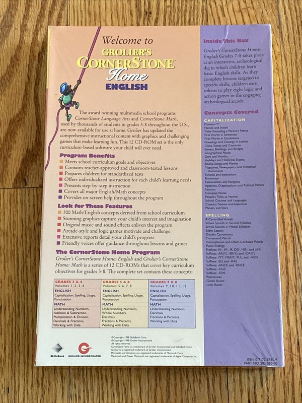 Grolier's CornerStone Home English Course 11 Grades 7-8 CD-ROM Windows/Mac New gallery