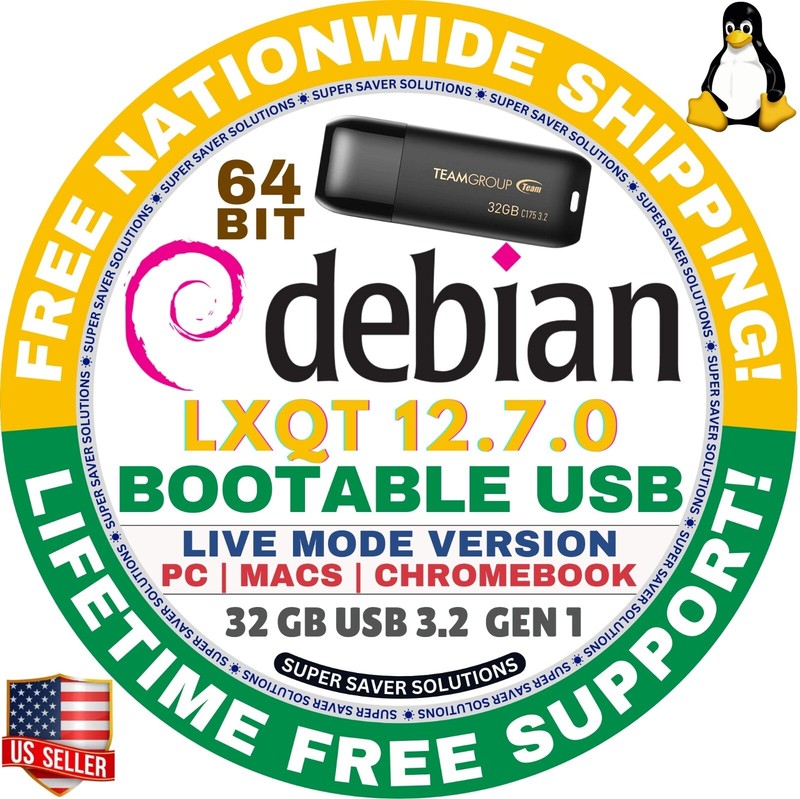 DEBIAN LINUX OS 12.7 BOOT LIVE/INSTALL DVD/USB, CINNAMON, XFCE, MATE, GNOME, KDE gallery
