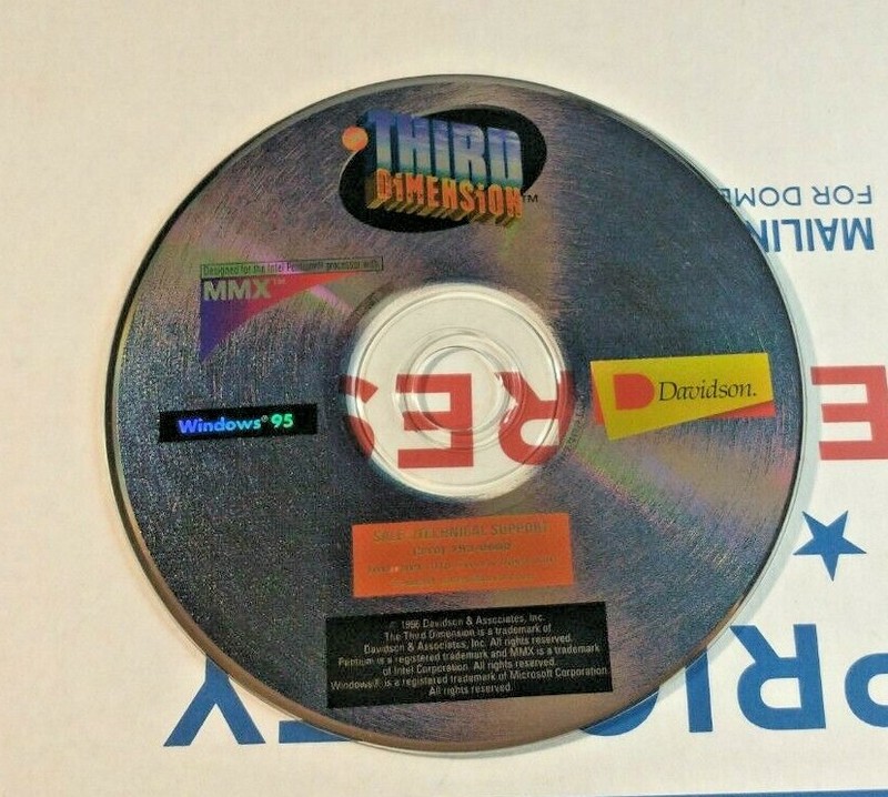 The Third Dimension CD-ROM (1996, Windows 95, Davidson) Disc Only