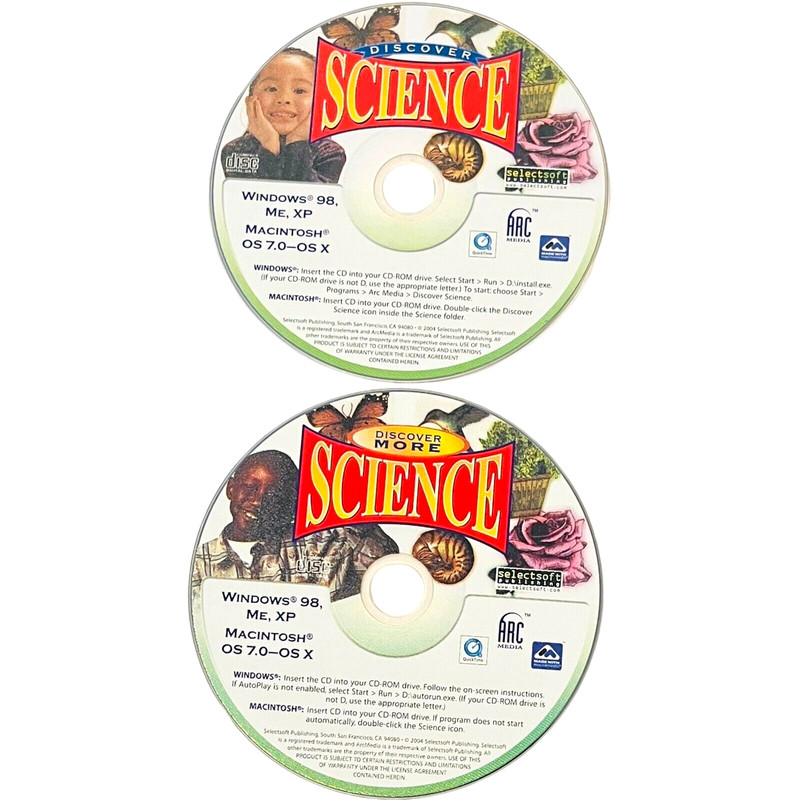 Discover Science & Discover More Science CD ROM Educational Software Windows Mac