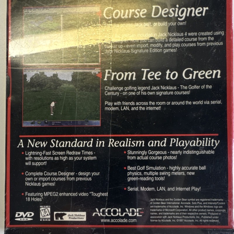 Accolade Jack Nicklaus 4 PC DVD-ROM Golf Simulation Sports Game gallery