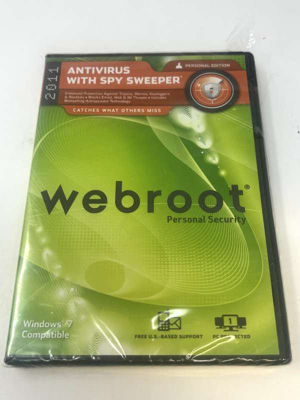 Webroot Personal Security with serial number Windows XP 7 Vista PC CD Brand NEW