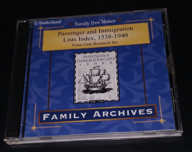 Broderbund FAMILY Archives TREE MAKER Passenger Lists 2 CD ROM Set 1538-1940