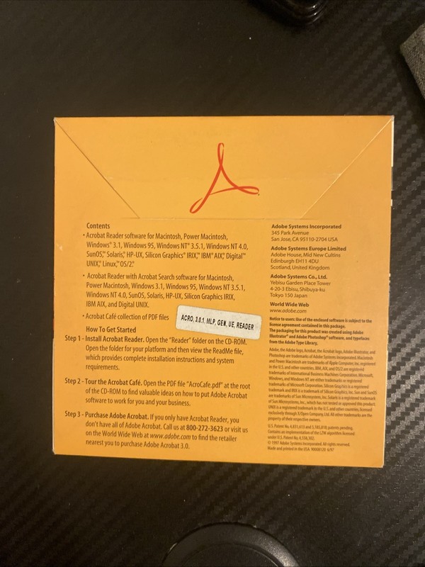 RARE Adobe Acrobat v. 3.0 Reader For Windows Vintage W/M/U/O gallery