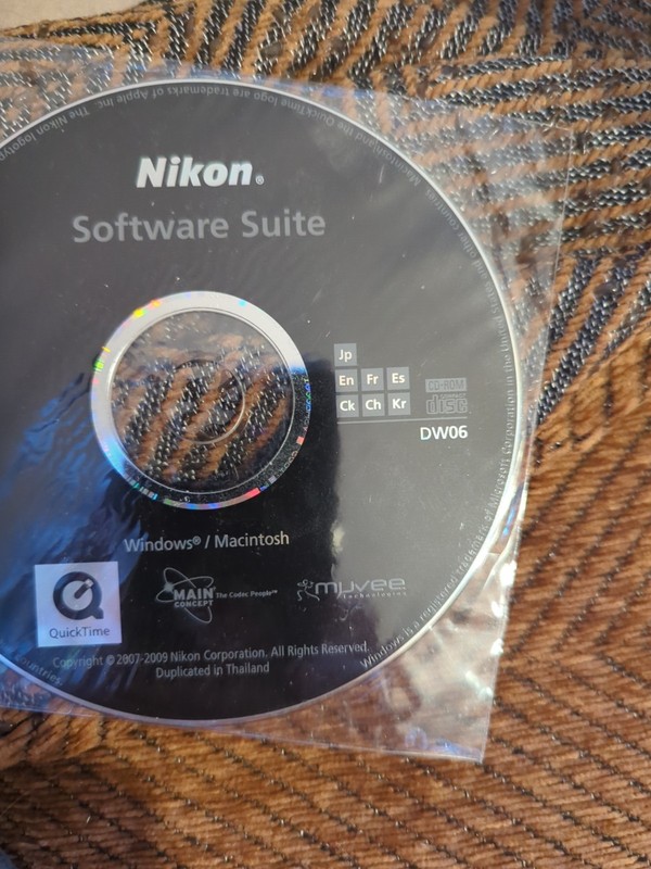 Nikon Software Suite PC - CD Rom, Windows, Macintosh DW06, Loose Disc gallery